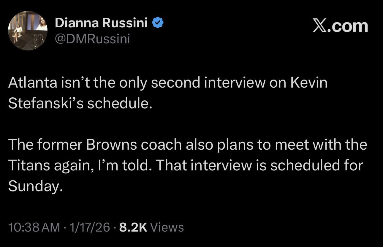 Kevin Stefanski is scheduled to have a second interview with the Titans on Sunday