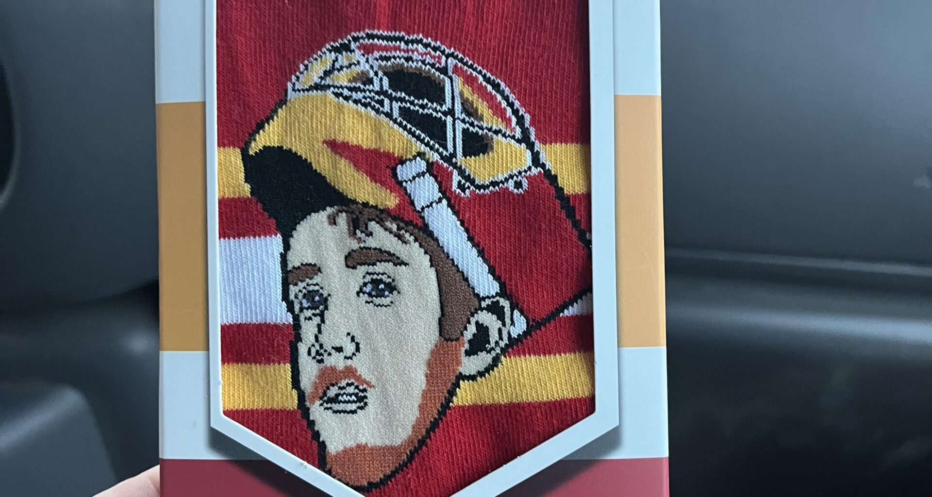 Bought these cursed Wolfie socks, gonna wear them to the game tomorrow