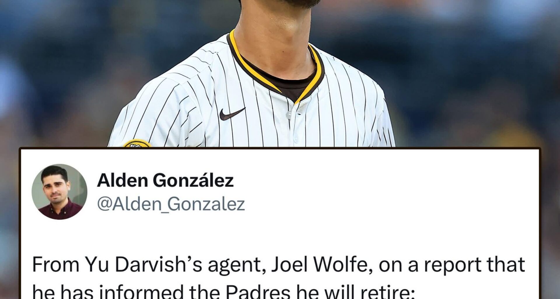 Yu Darvish's decision to retire has not not been made yet