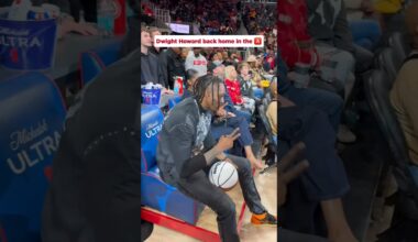Check out the kid’s reaction a couple seats down 😮🙂 #nba #hawks #dwighthoward #ultracourtside