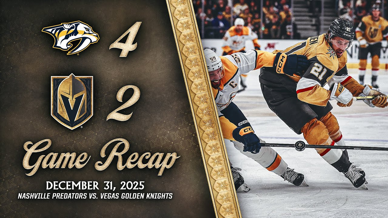 HIGHLIGHTS | Nashville Predators 4, Vegas Golden Knights 2 | Dec. 31, 2025
