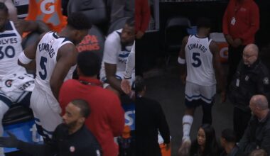 Anthony Edwards throws towel and goes to locker room with 7mins left vs Hawks 😬