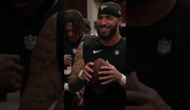 Locker room vibes after the Monday night WIN in ATL ‼️ #nfl #atlantafalcons #nflfranchise
