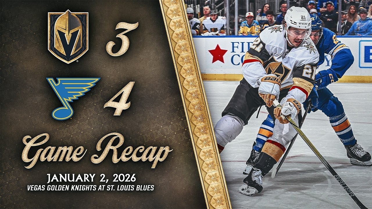 HIGHLIGHTS | St. Louis Blues 4, Vegas Golden Knights 3 | Jan. 2, 2026
