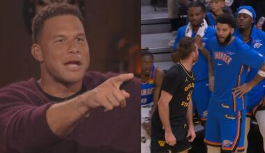 Blake Griffin hilarious reaction to Pat Spencer tech for talking to OKC bench 😂