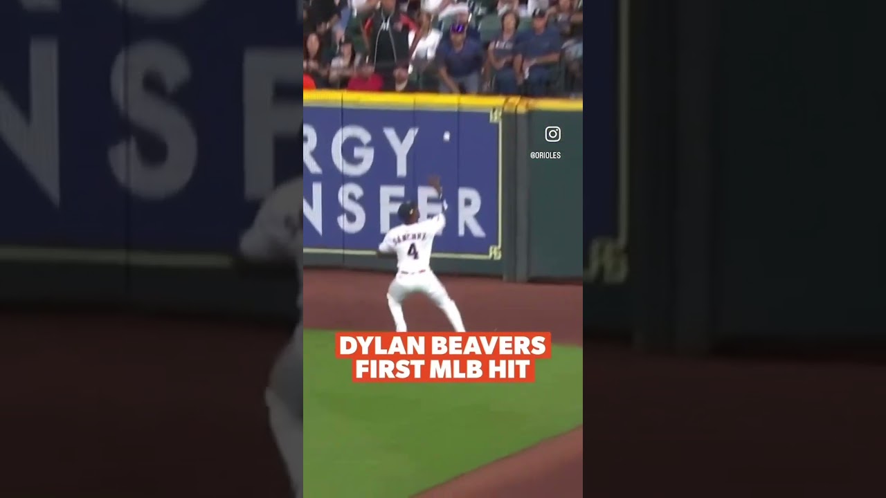 Dylan beavers gets his first major league hit as a Baltimore Orioles player his MLB debut