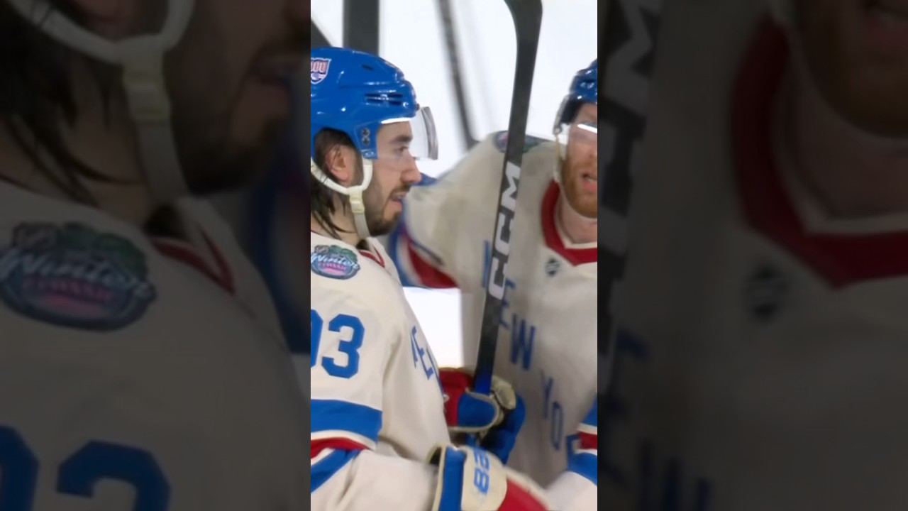 FIRST WINTER CLASSIC HATTY IN HISTORY #mikazibanejad #hattrick #winterclassic #hockey #nyr