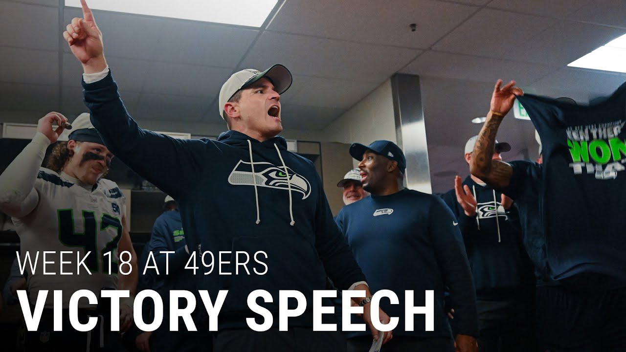 Head Coach Mike Macdonald's Victory Speech After The Week 18 Win And Clinching The NFC's Top Seed