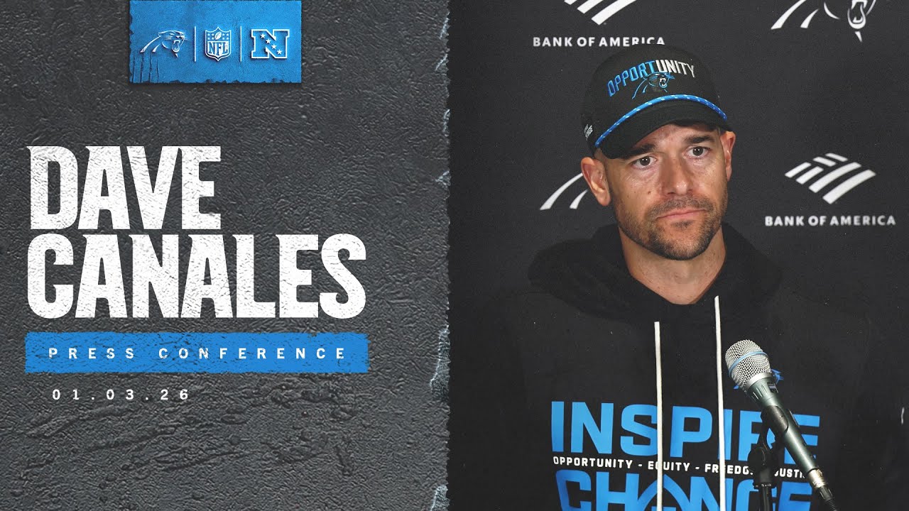 Dave Canales speaks to the media after Week 18 matchup with the Tampa Bay Buccaneers