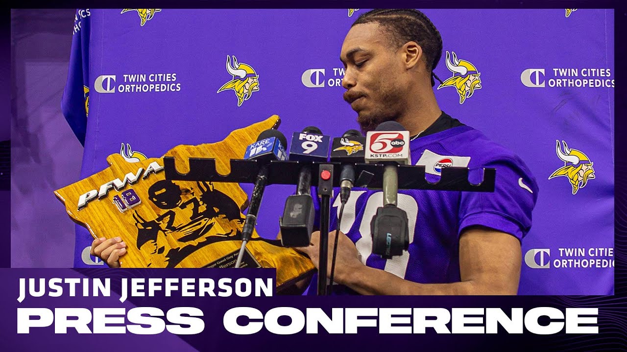 Justin Jefferson Accepts Korey Stringer Media Good Guy Award, Talks Goals For Sunday's Game