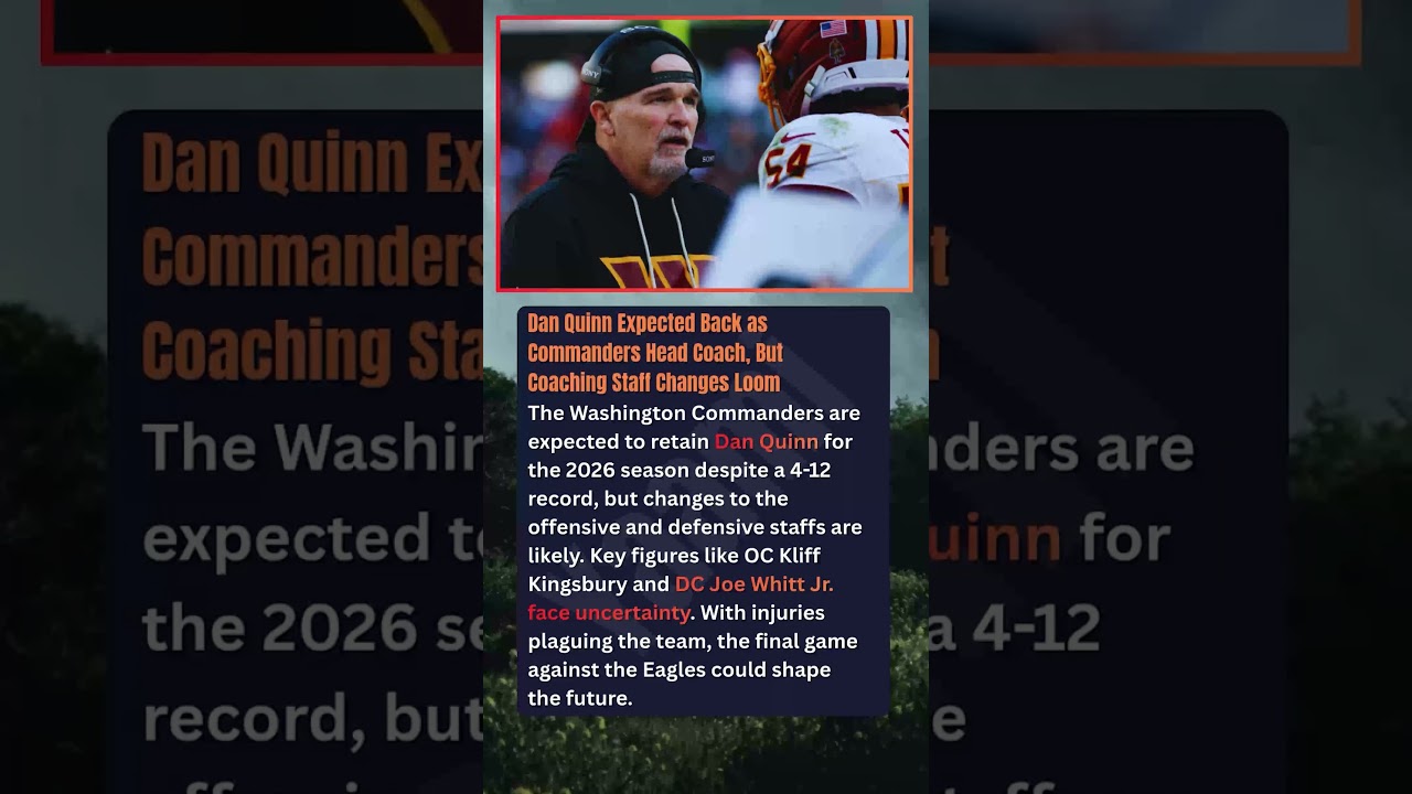 Dan Quinn Expected Back as Commanders Head Coach, But Coaching Staff Changes Loom