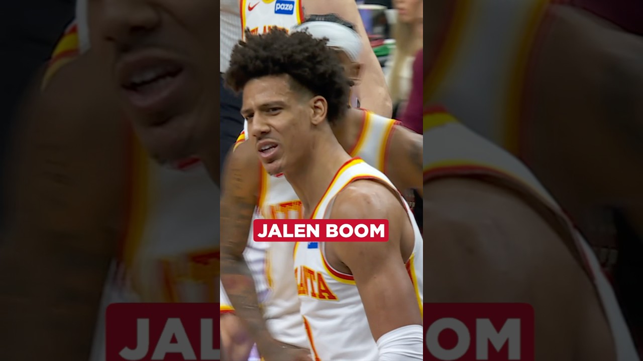 JJ said get off meeeeeeee #nba #hawks #jalenjohnson #dunk #poster