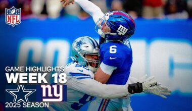 Dallas Cowboys vs New York Giants Game Highlights | 2025 NFL Season Week 18