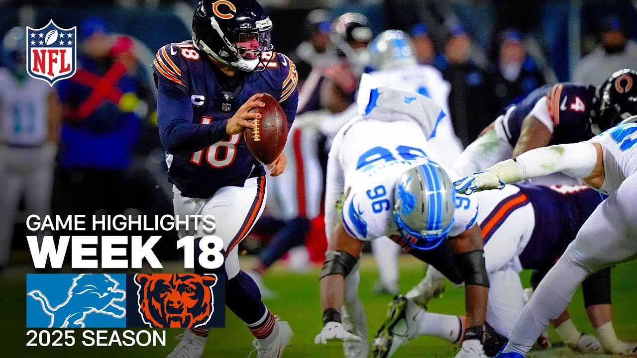 Detroit Lions vs Chicago Bears Game Highlights | 2025 NFL Season Week 18