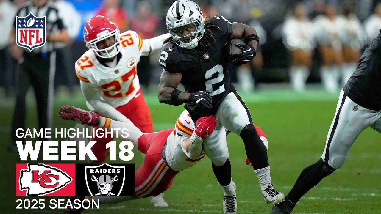 Kansas City Chiefs vs. Las Vegas Raiders Game Highlights | NFL 2025 Season Week 18