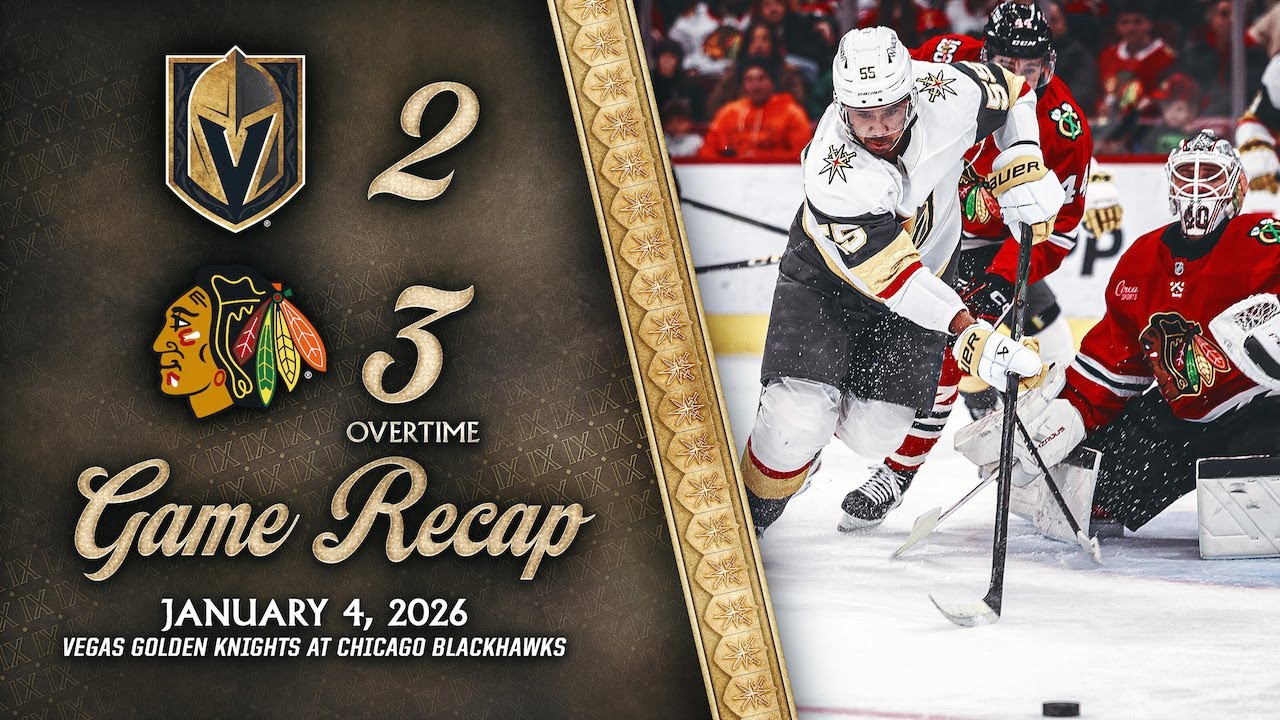 HIGHLIGHTS | Chicago Blackhawks 3, Vegas Golden Knights 2, OT | Jan. 4, 2026
