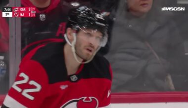 Logan Stankoven scores a goal against the New Jersey Devils