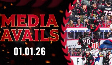 Thomas Chabot, Fabian Zetterlund, David Perron, Drake Batherson, Travis Green Postgame Media vs WSH