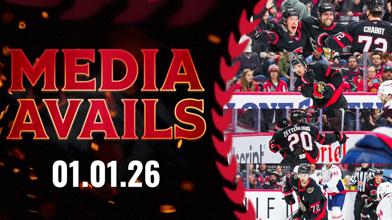 Thomas Chabot, Fabian Zetterlund, David Perron, Drake Batherson, Travis Green Postgame Media vs WSH