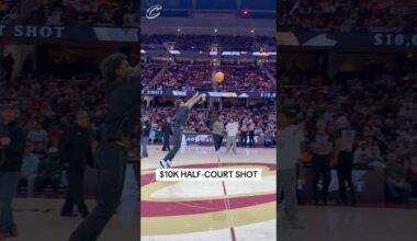 TWO GAMES IN A ROW WITH A $10,000 HALF-COURT SHOT! #nba #basketball #cavs #clevelandcavaliers