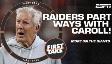 Raiders FIRE HC Pete Carroll 👀 Stephen A. says It ABSOLUTELY was the right decision | First Take