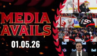 Tim Stützle, Hunter Shepard, Claude Giroux, Travis Green Postgame Media vs DET