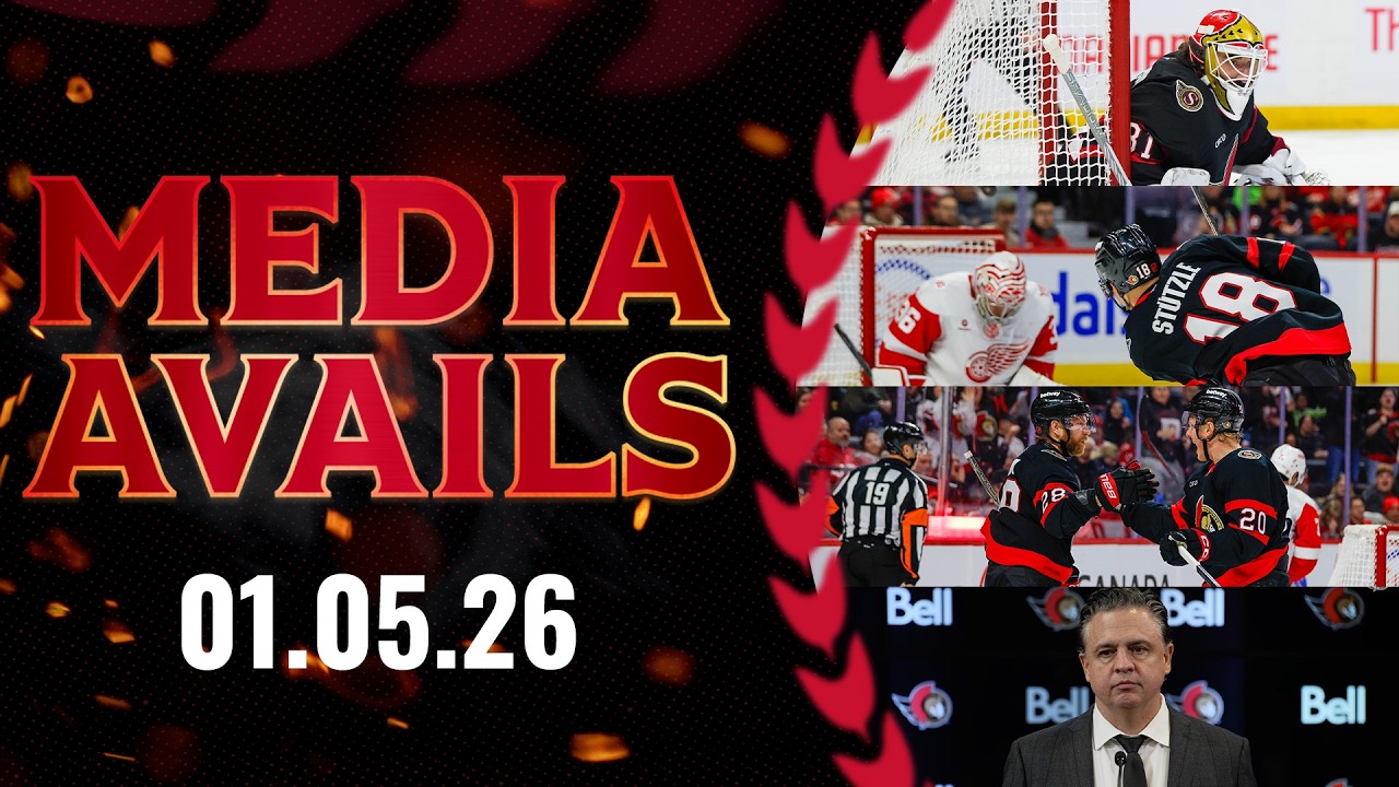 Tim Stützle, Hunter Shepard, Claude Giroux, Travis Green Postgame Media vs DET