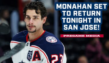 Sean Monahan Set to Return Tonight for the Blue Jackets in San Jose 💪 | Pregame Media