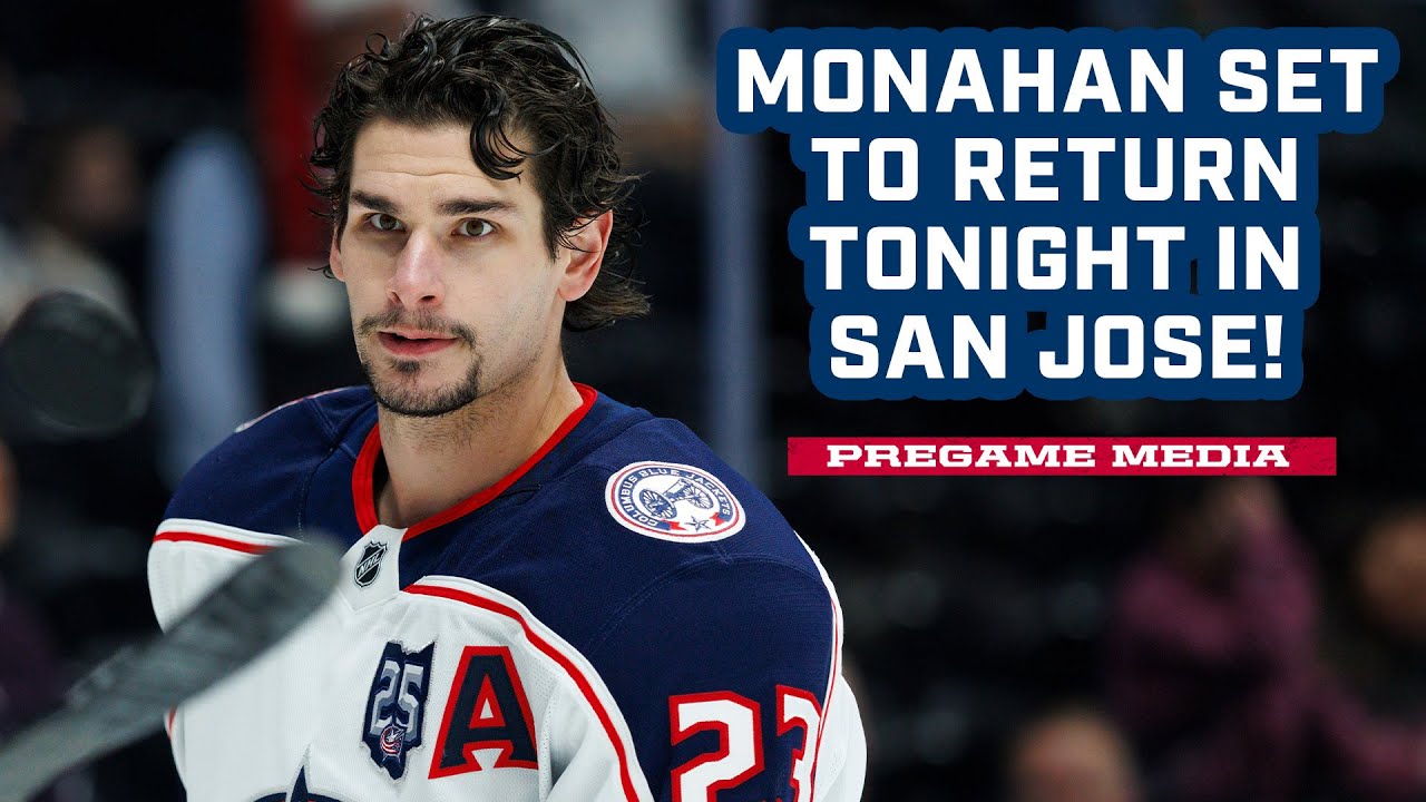 Sean Monahan Set to Return Tonight for the Blue Jackets in San Jose 💪 | Pregame Media