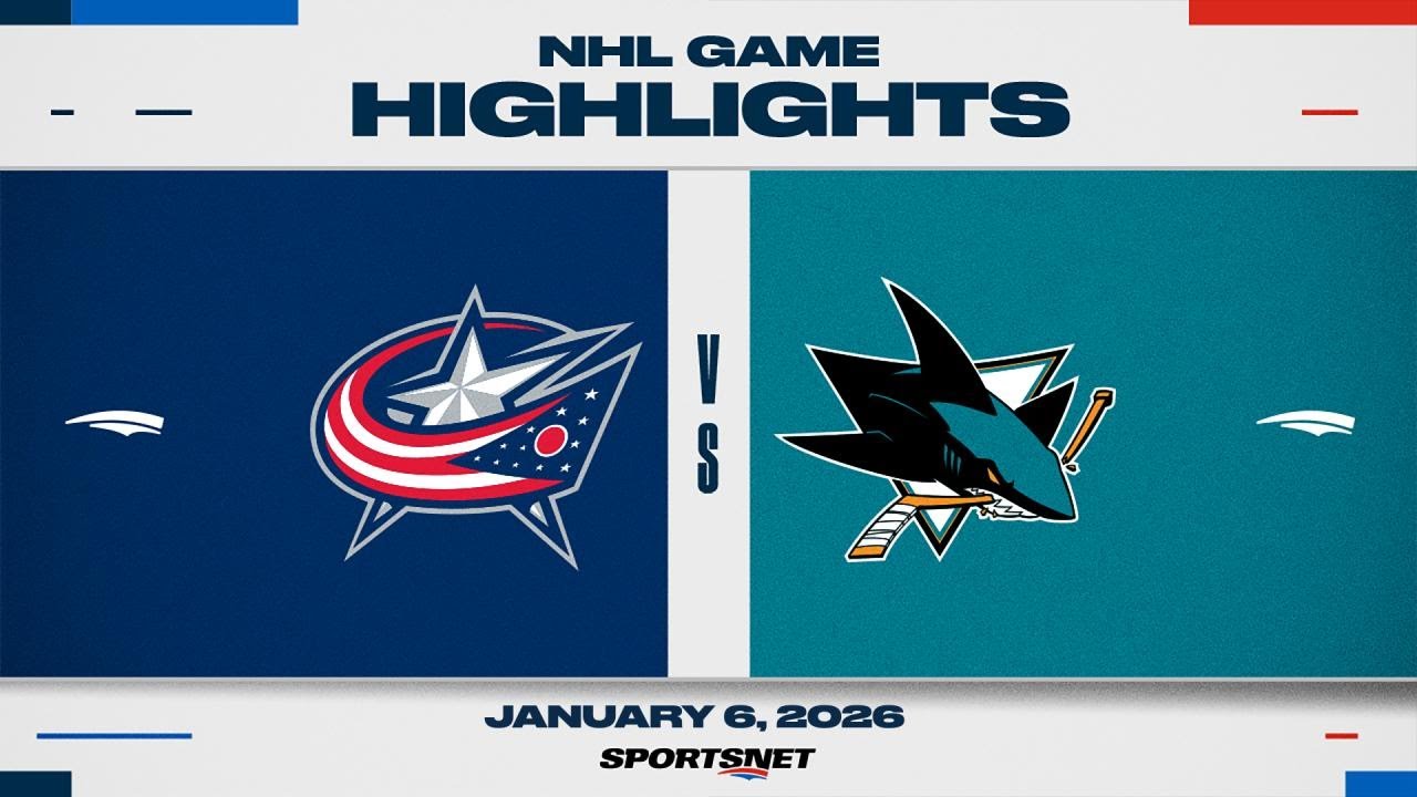 NHL Highlights | Blue Jackets vs. Sharks - January 6, 2026