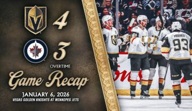 HIGHLIGHTS | Vegas Golden Knights 4, Winnipeg Jets 3, OT | Jan. 6, 2026