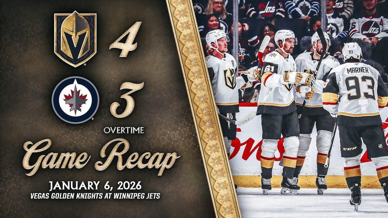 HIGHLIGHTS | Vegas Golden Knights 4, Winnipeg Jets 3, OT | Jan. 6, 2026