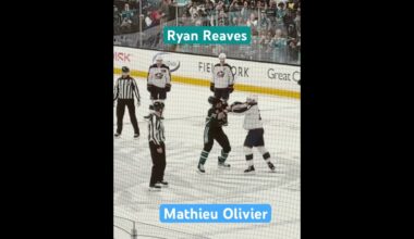 A good old fashioned hockey brawl #sanjosesharks #columbusbluejackets #RyanReaves #MathieuOlivier