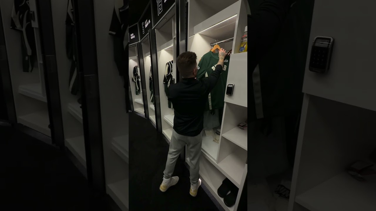 Set up Ryan Rollins' locker for a gameday #bucks #nba #rollins #equipment