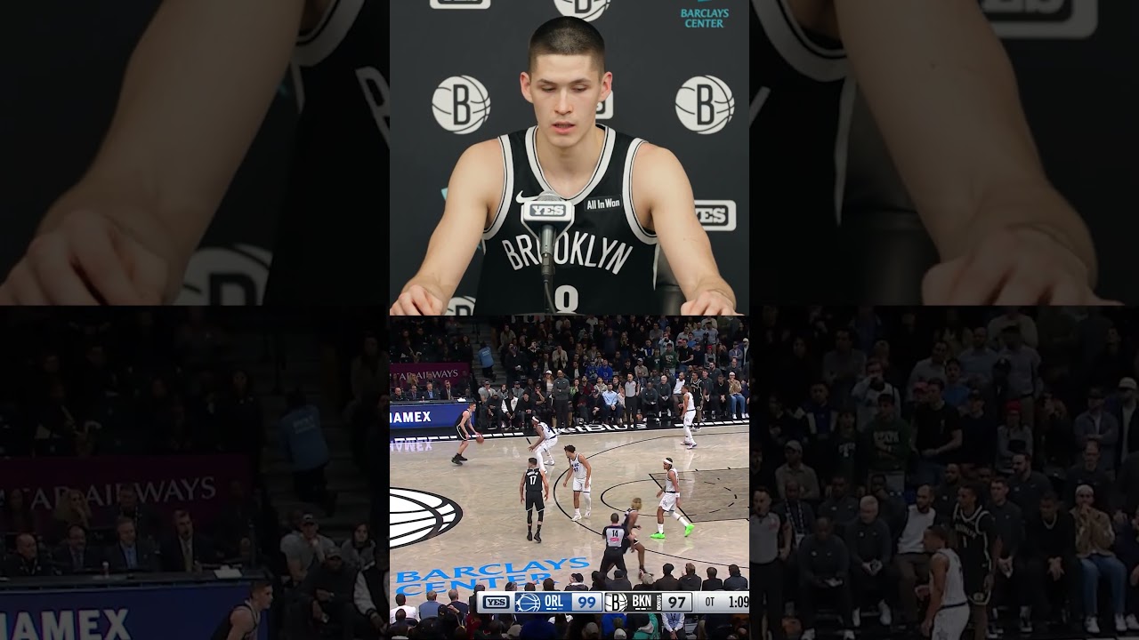 Egor Dëmin on the hustle and effort from Day'Ron Sharpe tonight 🤝 #nba #brooklynnets #basketball