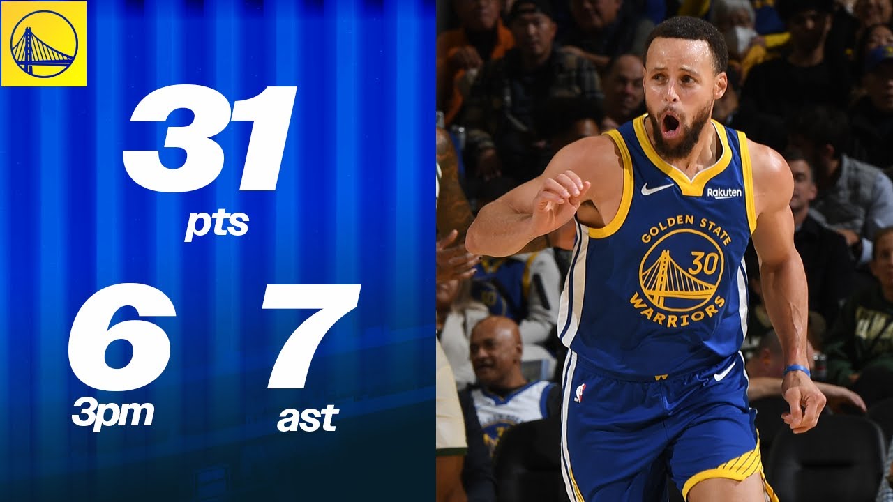 Stephen Curry Gets HYPE in Warriors Win vs. Bucks