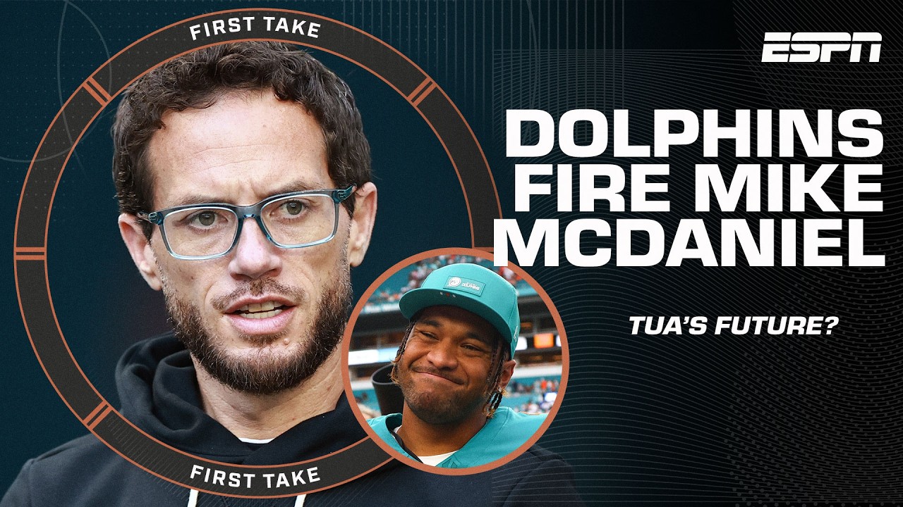 First Take reacts to the Miami Dolphins FIRING Mike McDaniel 🚨 Dan Orlovsky thinks Tua is DONE 👀