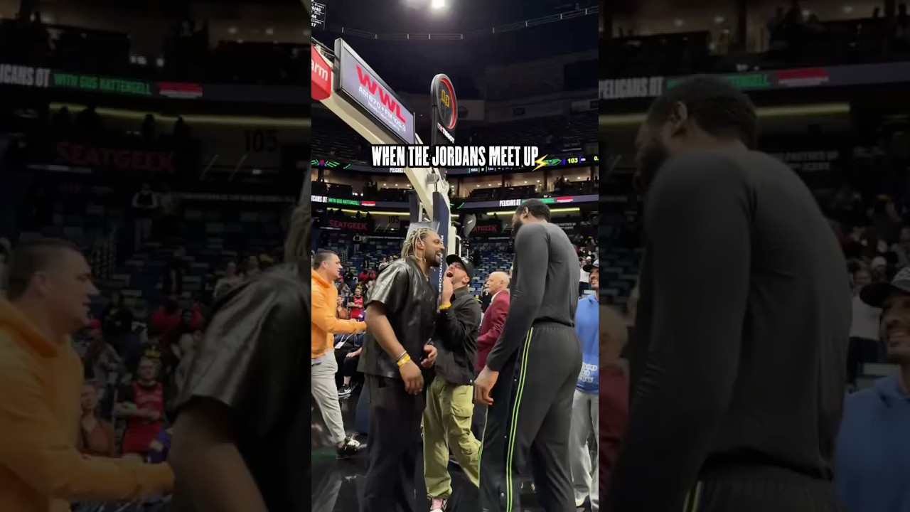 Jordan meets Jordan: DeAndre Jordan shows Cam Jordan his levels #pelicans  #nba