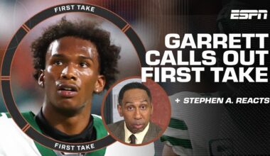 Stephen A. responds to Garrett Wilson's tweet 🗣️ ‘Organizationally you’re TRASH!’ | First Take