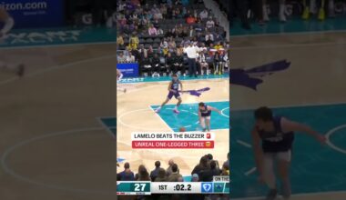 LaMelo Ball with the wild fadeaway three 🤯