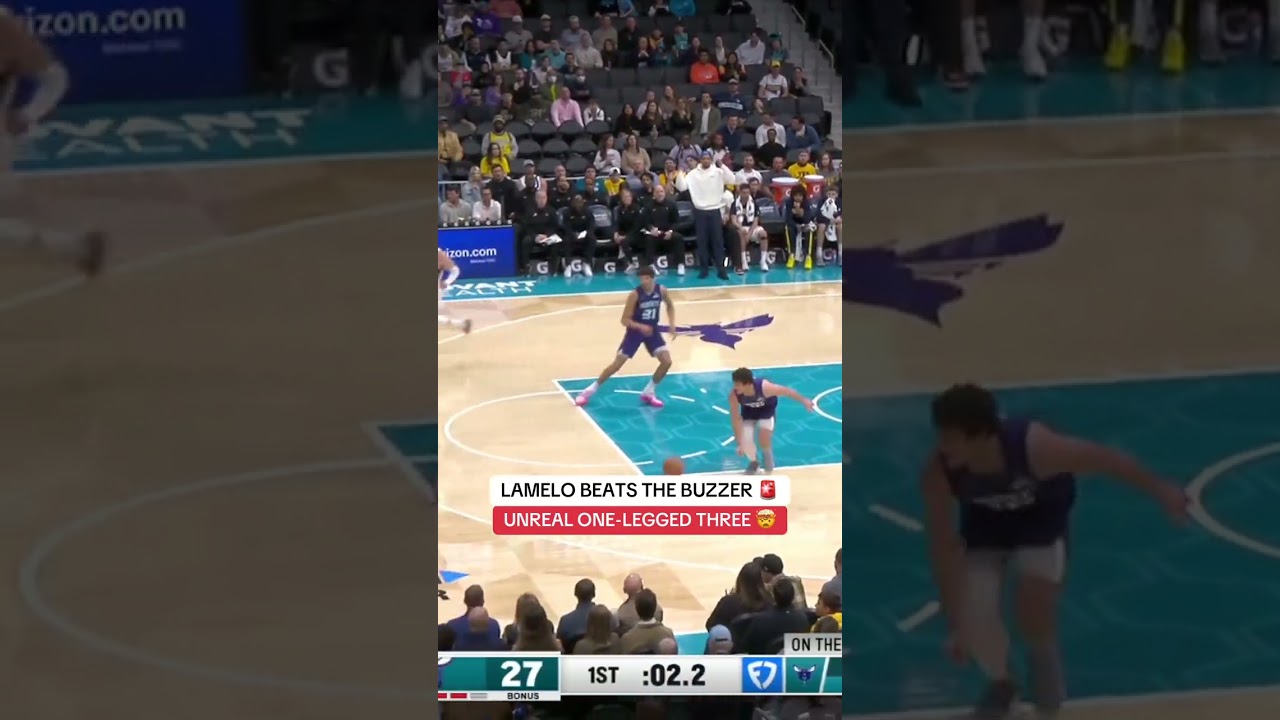 LaMelo Ball with the wild fadeaway three 🤯