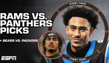 Cam & Stephen A. DISAGREE on Rams vs. Panthers 👀 + Who has the edge: Bears or Packers? | First Take