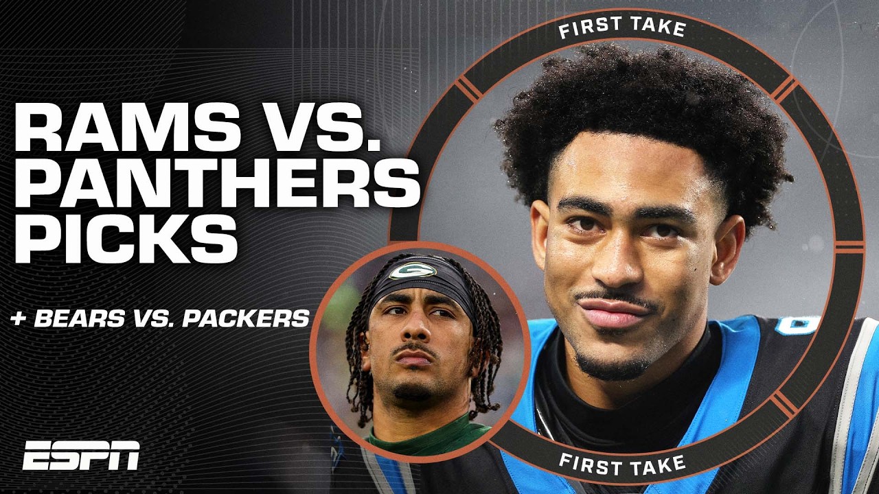 Cam & Stephen A. DISAGREE on Rams vs. Panthers 👀 + Who has the edge: Bears or Packers? | First Take