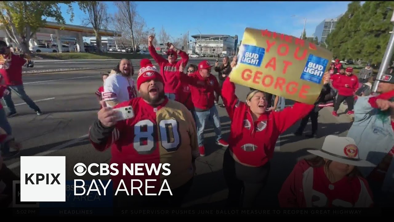 49ers fans show support as team heads to Philadelphia ahead of playoff game
