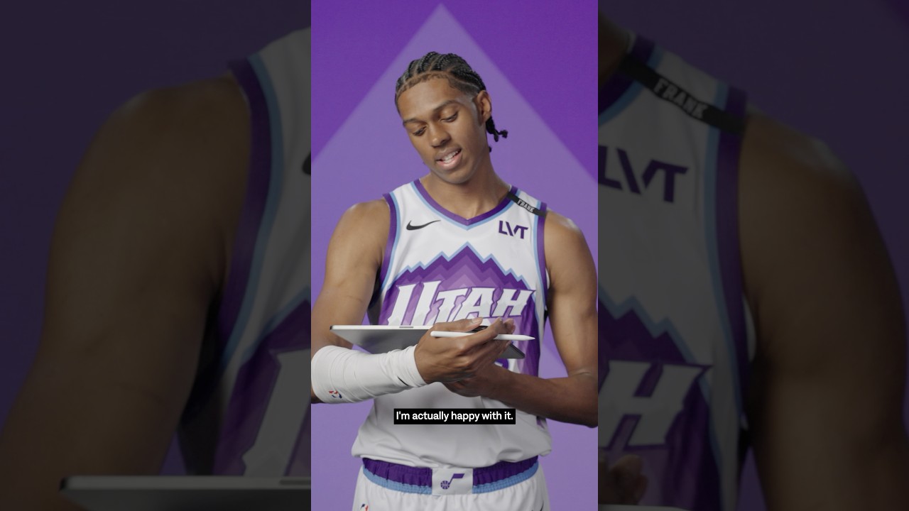 Cody and Walker put their art skills to the test 🦣🐻😂 #utahjazz #nba #codywilliams #walkerkessler