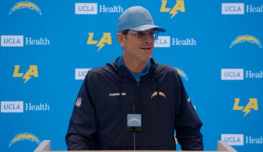Jim Harbaugh On Injury Updates Vs Patriots | LA Chargers