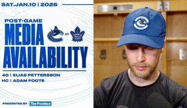 Elias Pettersson & Head Coach Adam Foote Post-Game Media | Canucks at Maple Leafs (Jan 10, 2026)