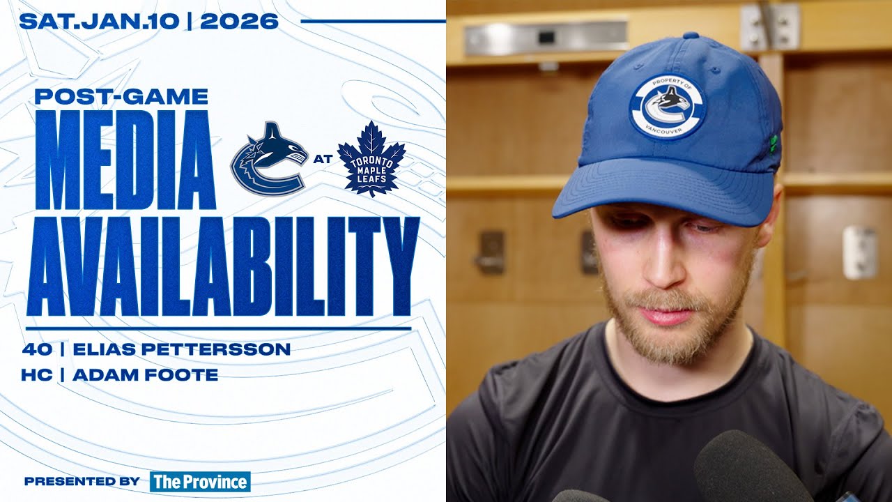 Elias Pettersson & Head Coach Adam Foote Post-Game Media | Canucks at Maple Leafs (Jan 10, 2026)