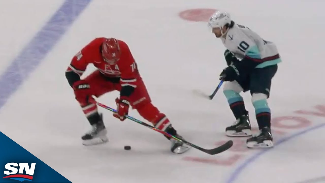 Kraken's Matty Beniers Dances Past Hurricanes' Jaccob Slavin For Highlight-Reel Goal