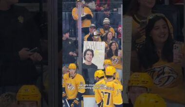 Vange's cousin trolling him during warmups 💀 #predsnhl